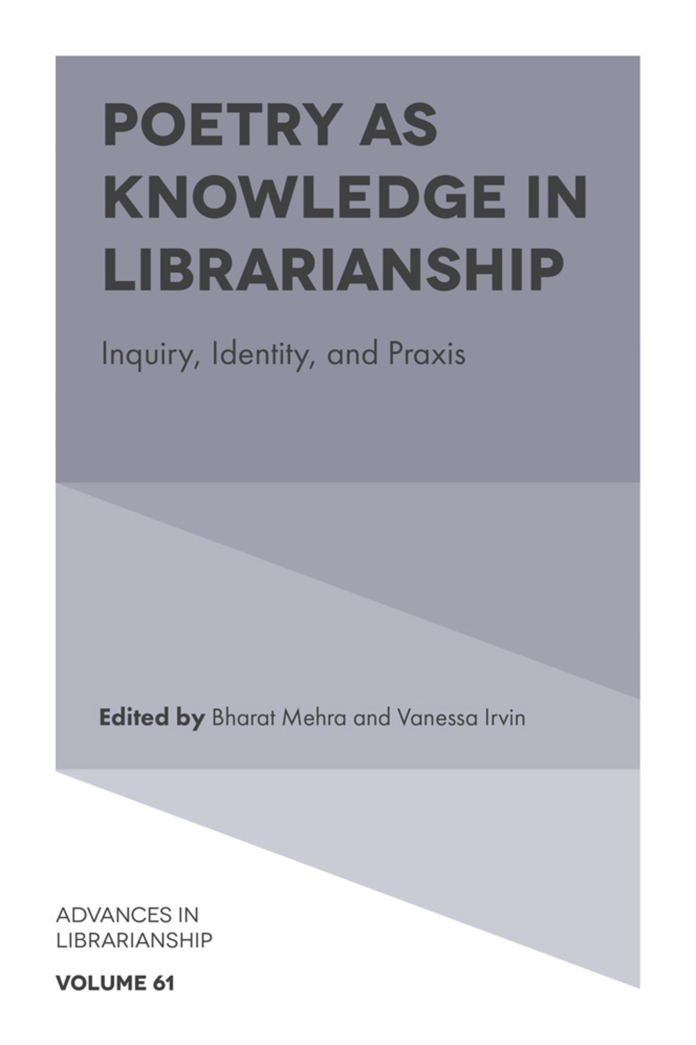 Cover image for Poetry as Knowledge in Librarianship ISBN 9781836087779