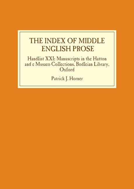 The Index of Middle English Prose