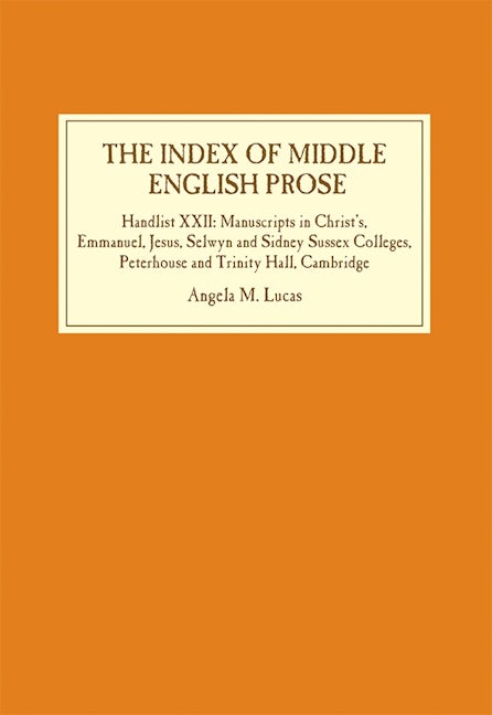 The Index of Middle English Prose