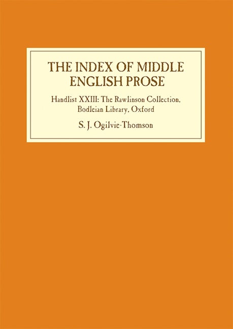 Book cover image for The Index of Middle English Prose ISBN: 9781843844778