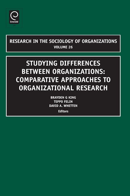 Book cover image for Studying Differences Between Organizations ISBN: 9781848556461