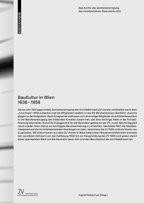 Book cover image for BauKultur in Wien 1938–1959 ISBN: 9783035617955