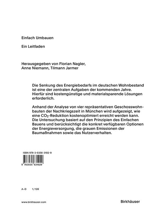 Book cover image for Einfach umbauen ISBN: 9783035631029
