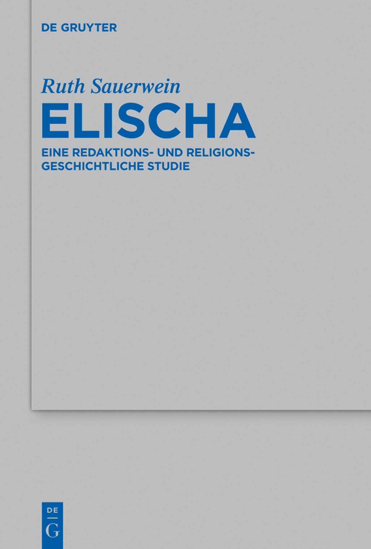 Cover image for Elischa ISBN 9783110351293