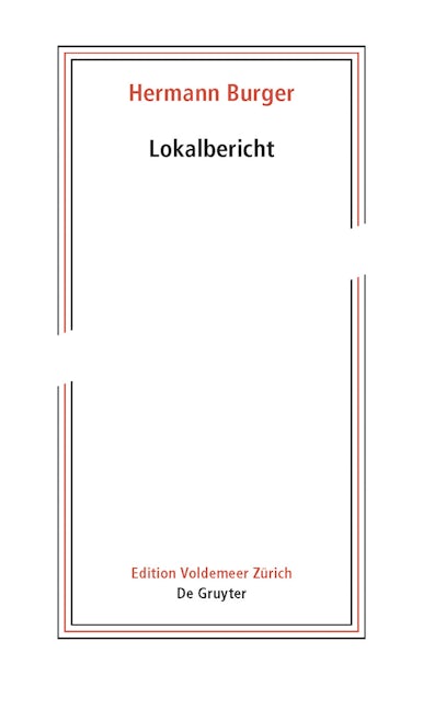 Book cover image for Hermann Burger – Lokalbericht ISBN: 9783110481877