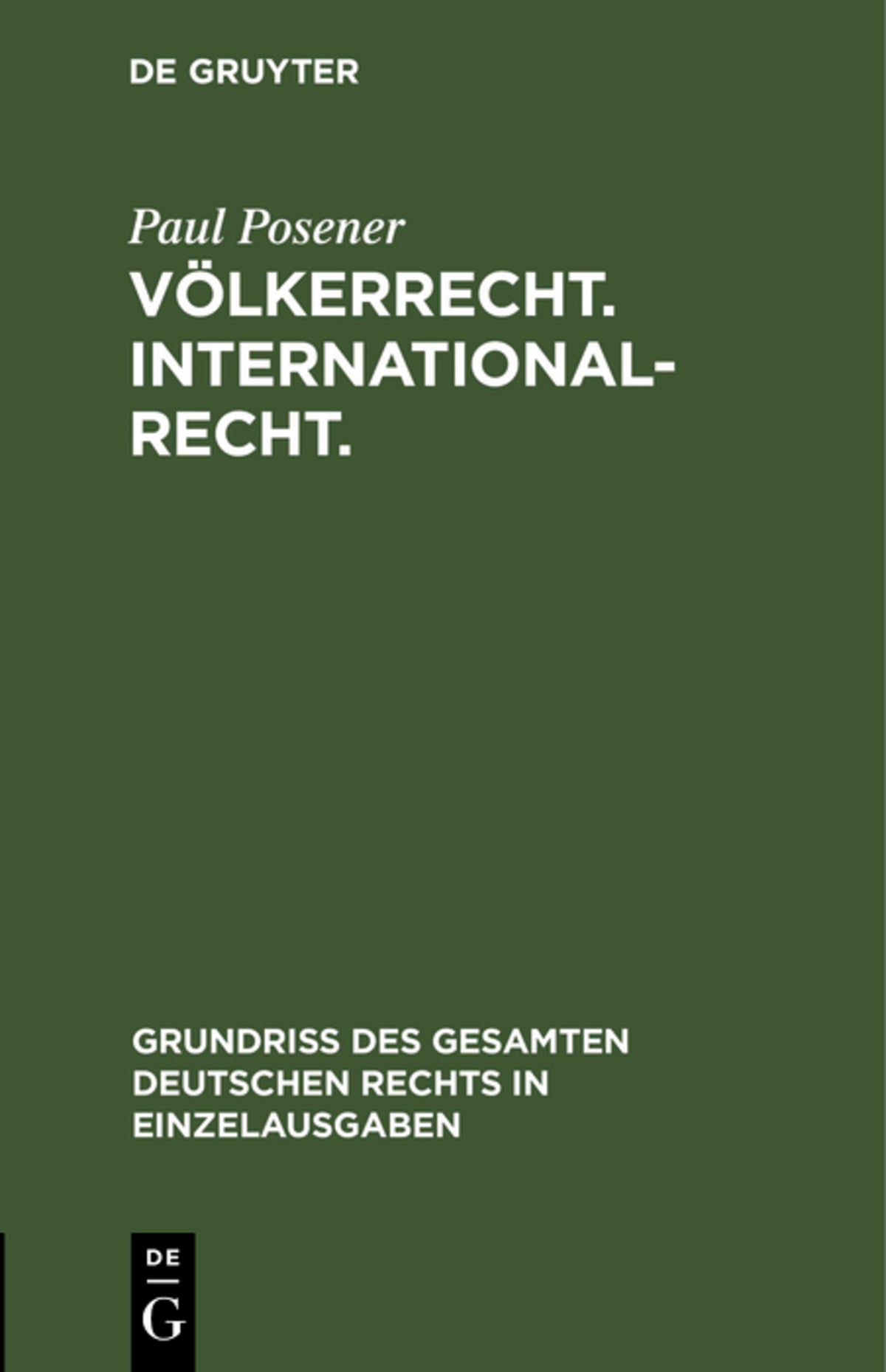 Cover image for Völkerrecht. Internationalrecht. ISBN 9783111169767