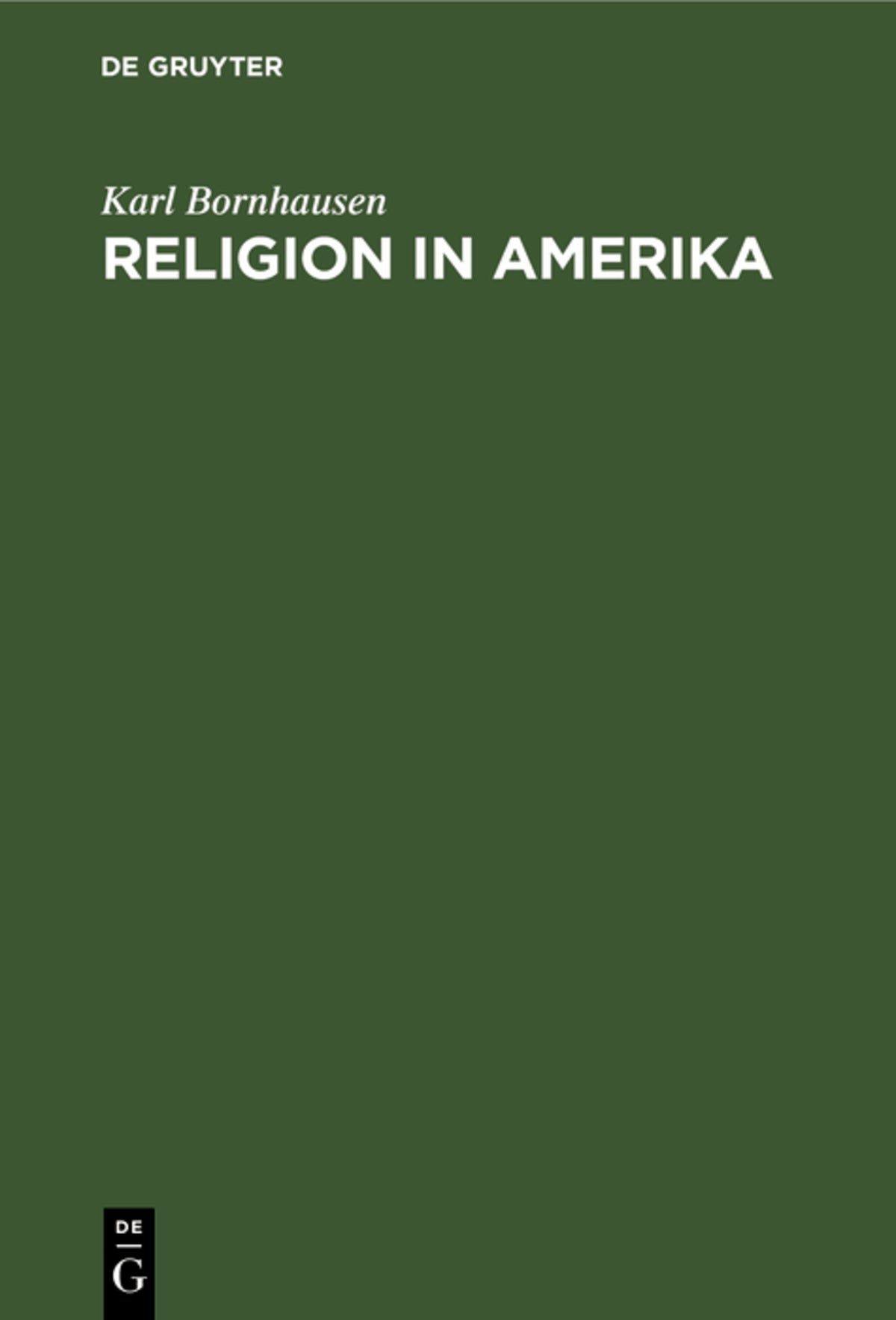 Cover image for Religion in Amerika ISBN 9783111177076