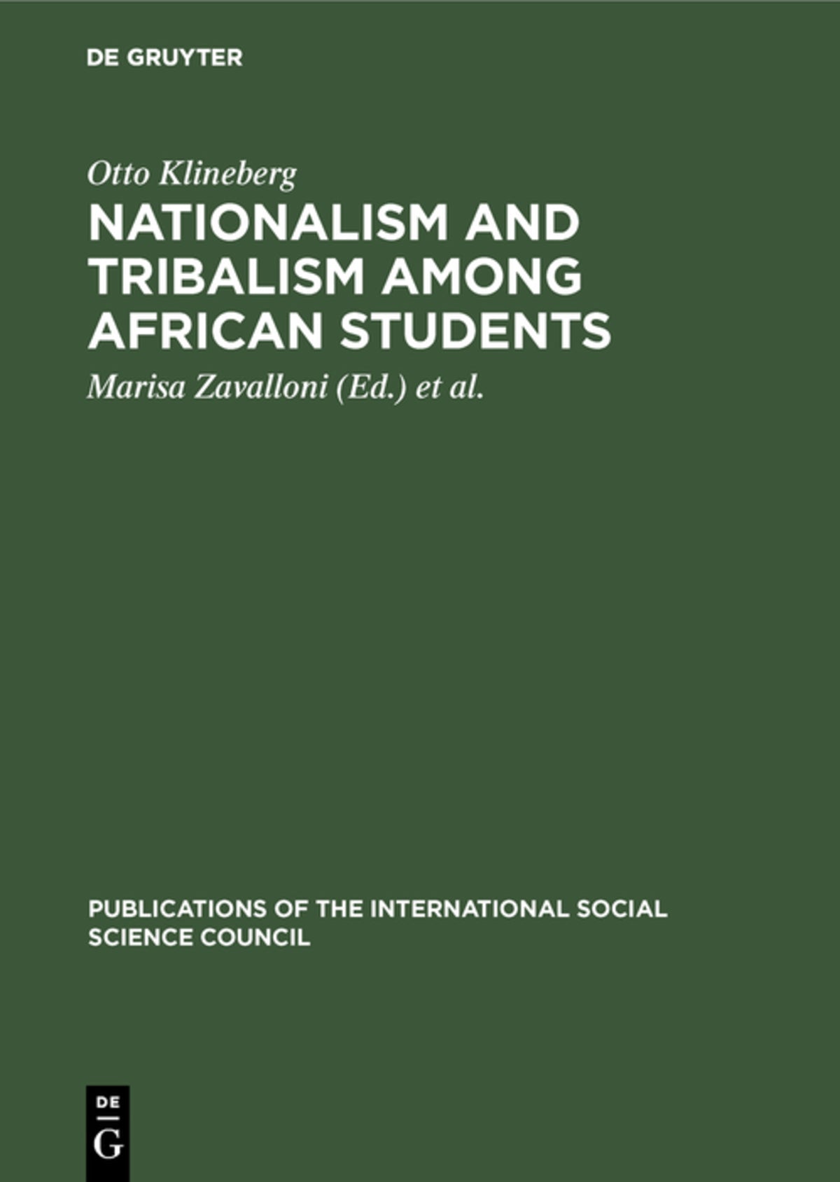 Cover image for Nationalism and tribalism among African students ISBN 9783111187976