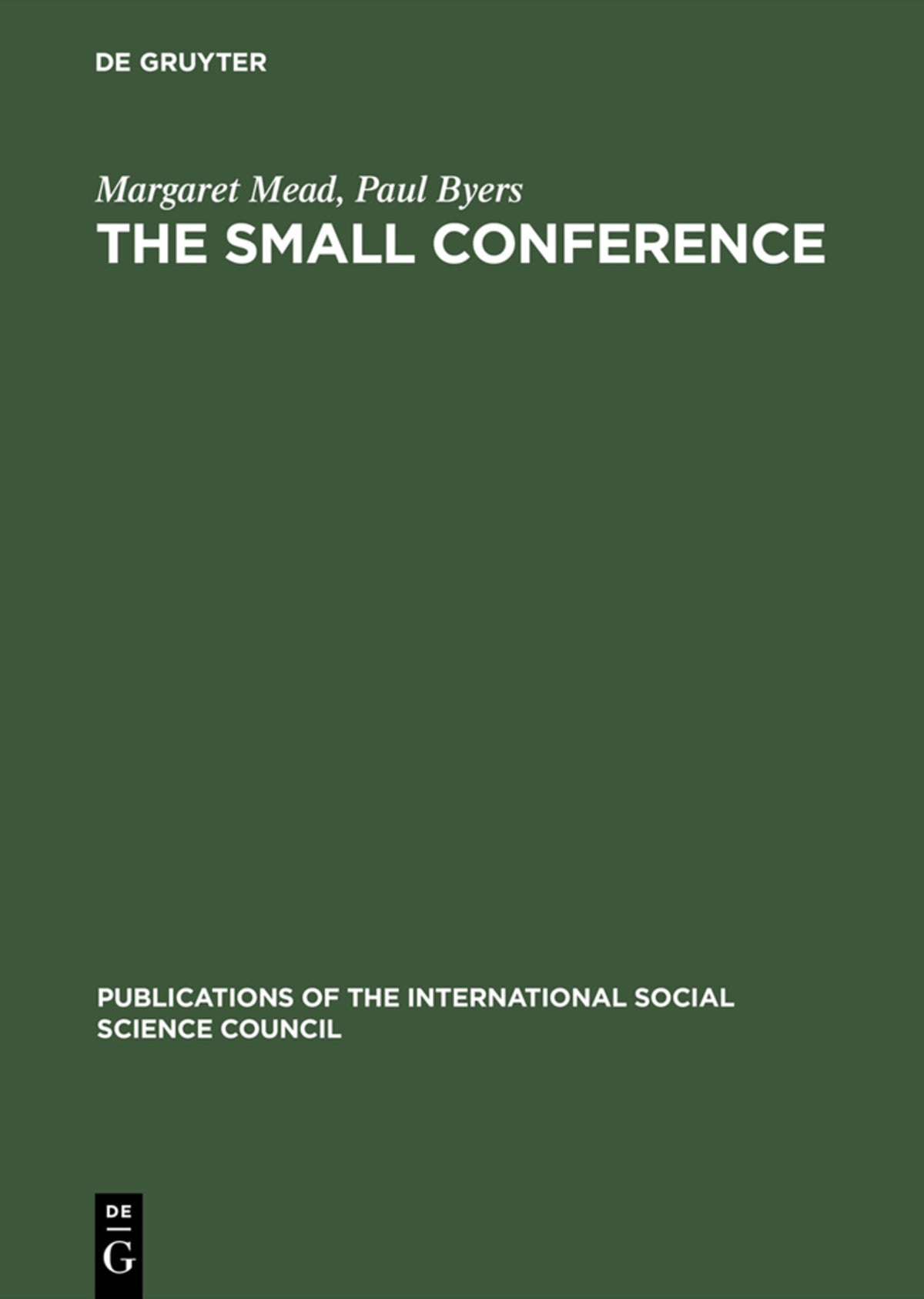Cover image for The small conference ISBN 9783111188461