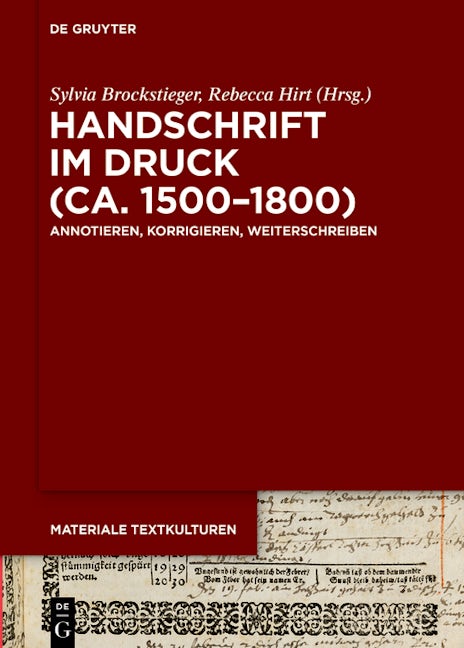 Book cover image for Handschrift im Druck (ca. 1500–1800) ISBN: 9783111191324