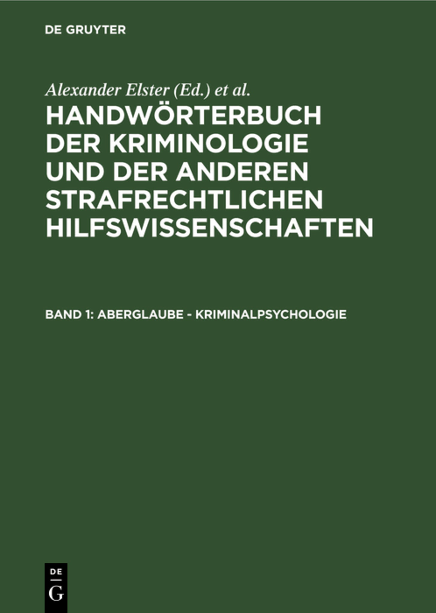 Cover image for Aberglaube - Kriminalpsychologie ISBN 9783111202259