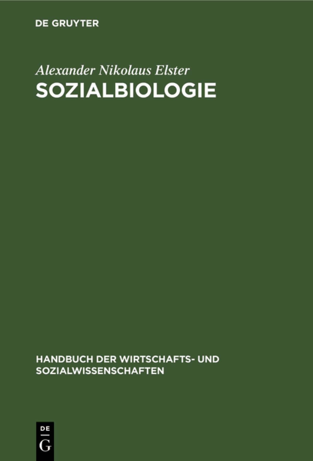 Cover image for Sozialbiologie ISBN 9783111206400