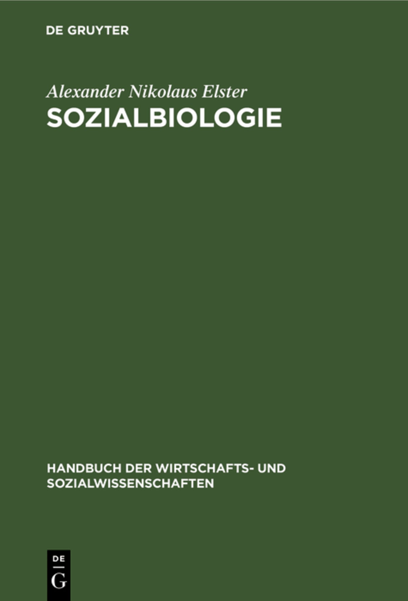 Cover image for Sozialbiologie ISBN 9783111206400