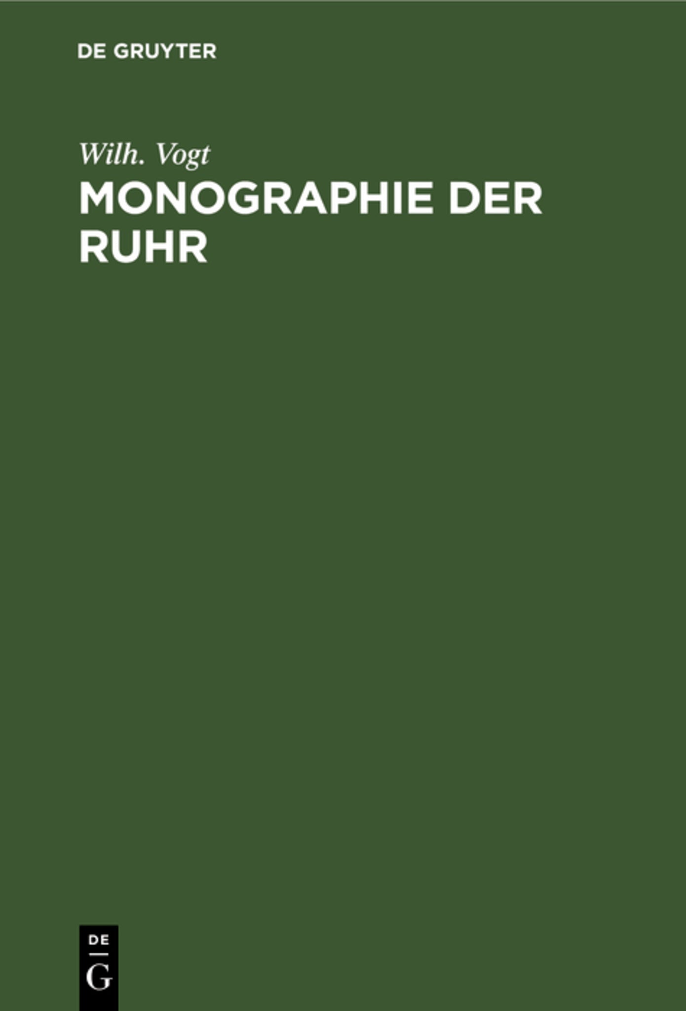Cover image for Monographie der Ruhr ISBN 9783111207988