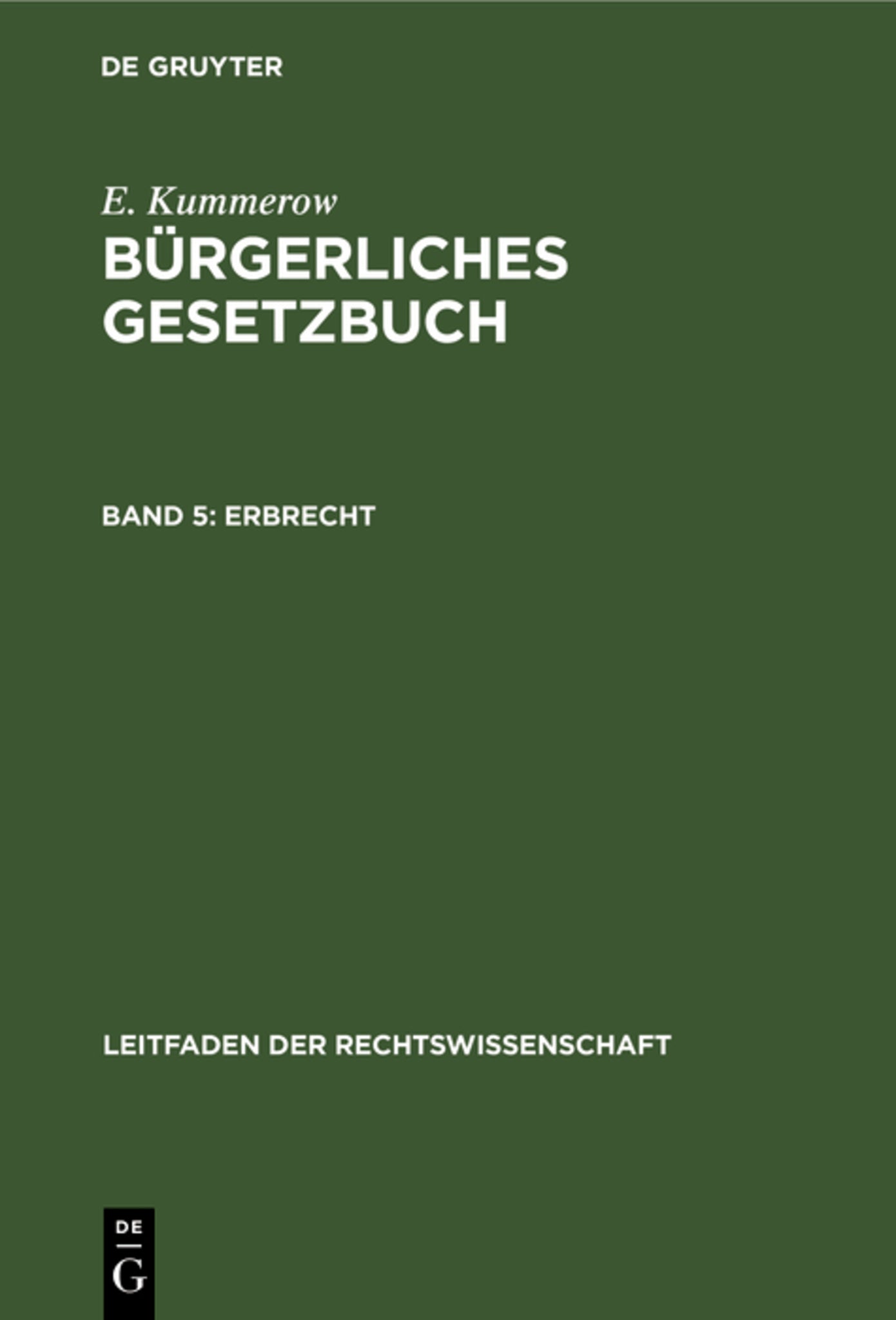 Cover image for Erbrecht ISBN 9783111212555
