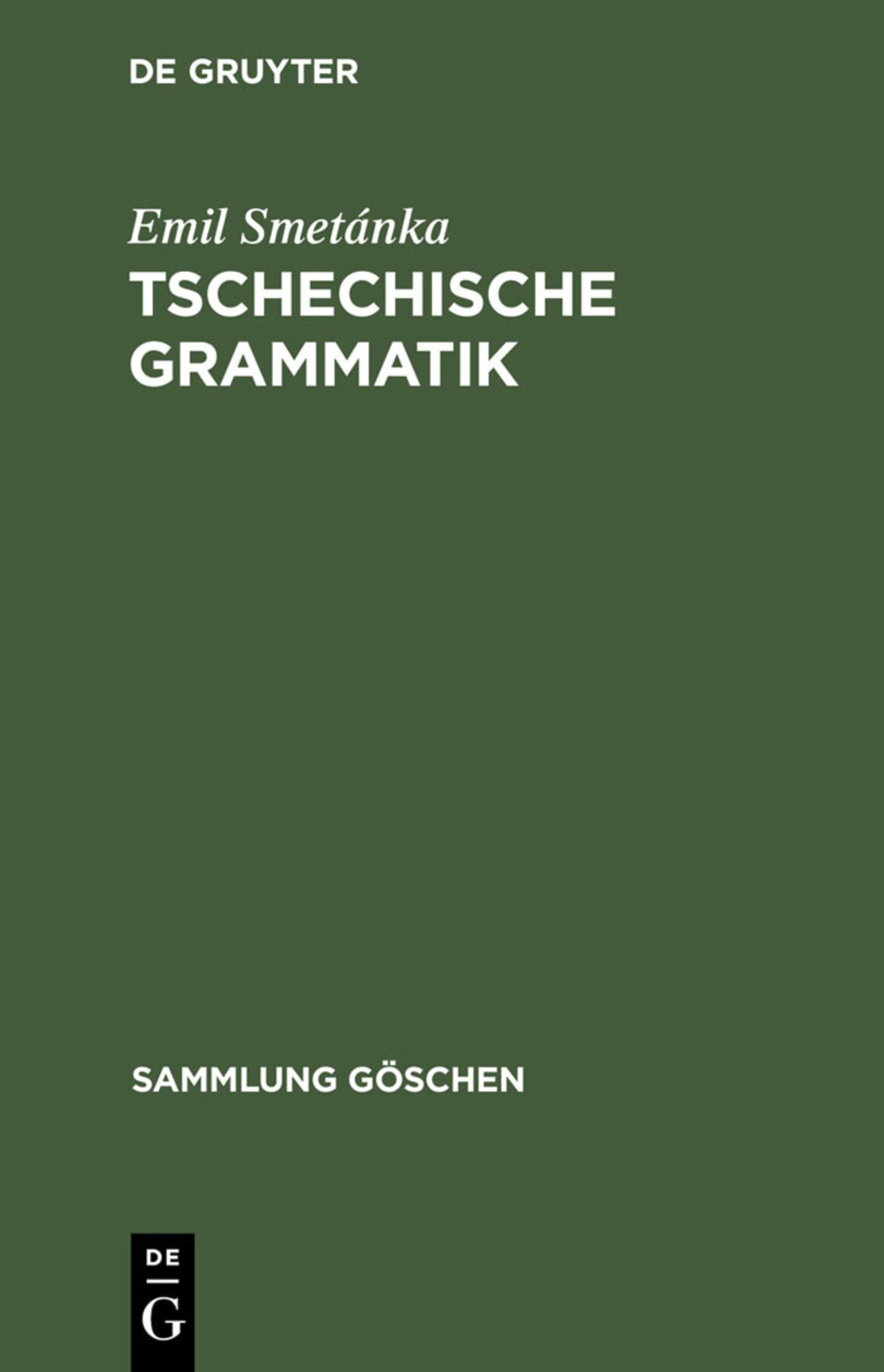 Cover image for Tschechische Grammatik ISBN 9783111221762