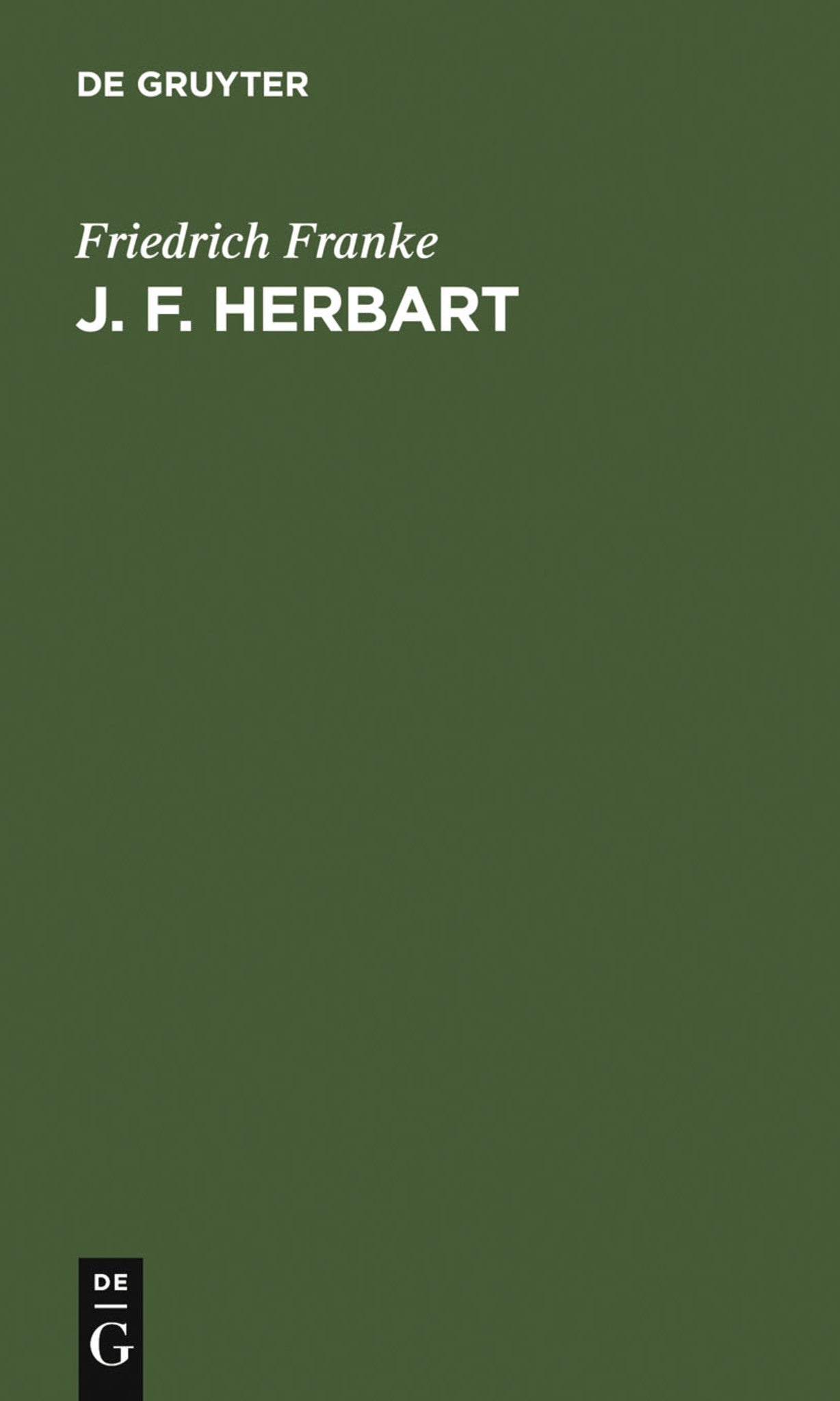Cover image for J. F. Herbart ISBN 9783111223285