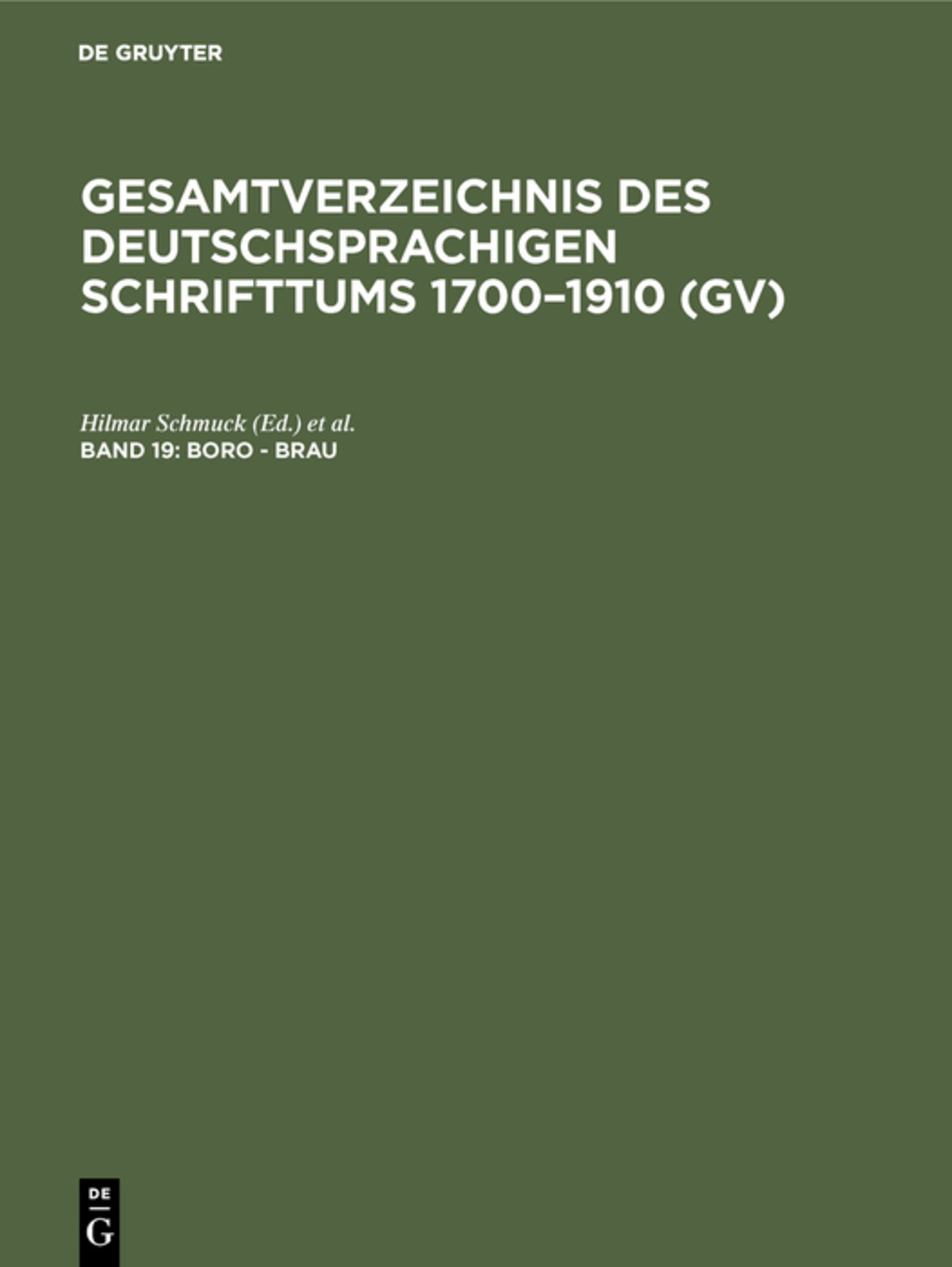 Cover image for Boro - Brau ISBN 9783111240787