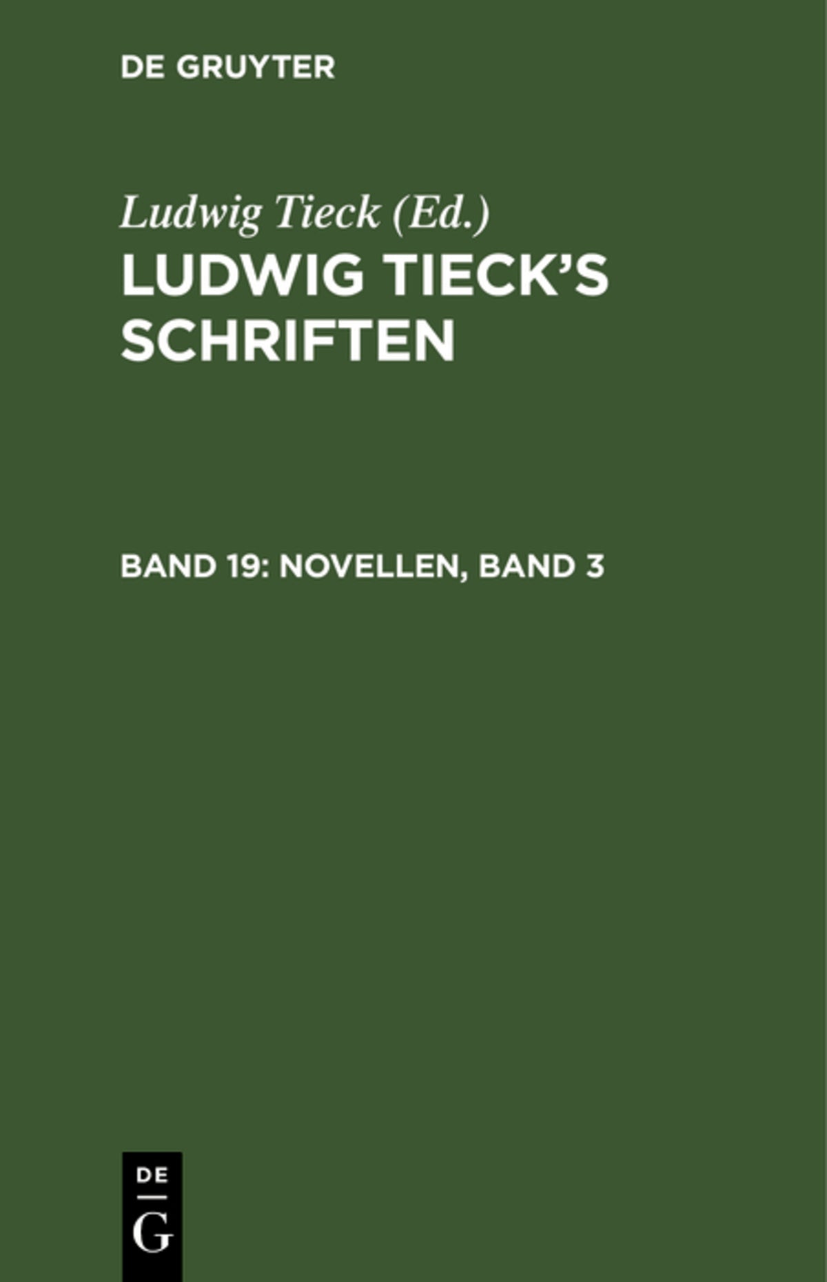 Cover image for Novellen, Band 3 ISBN 9783111241739