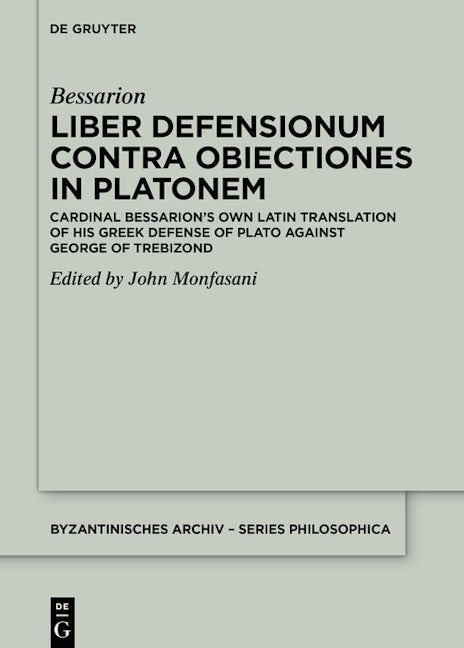 Book cover image for Liber Defensionum contra Obiectiones in Platonem ISBN: 9783111246352