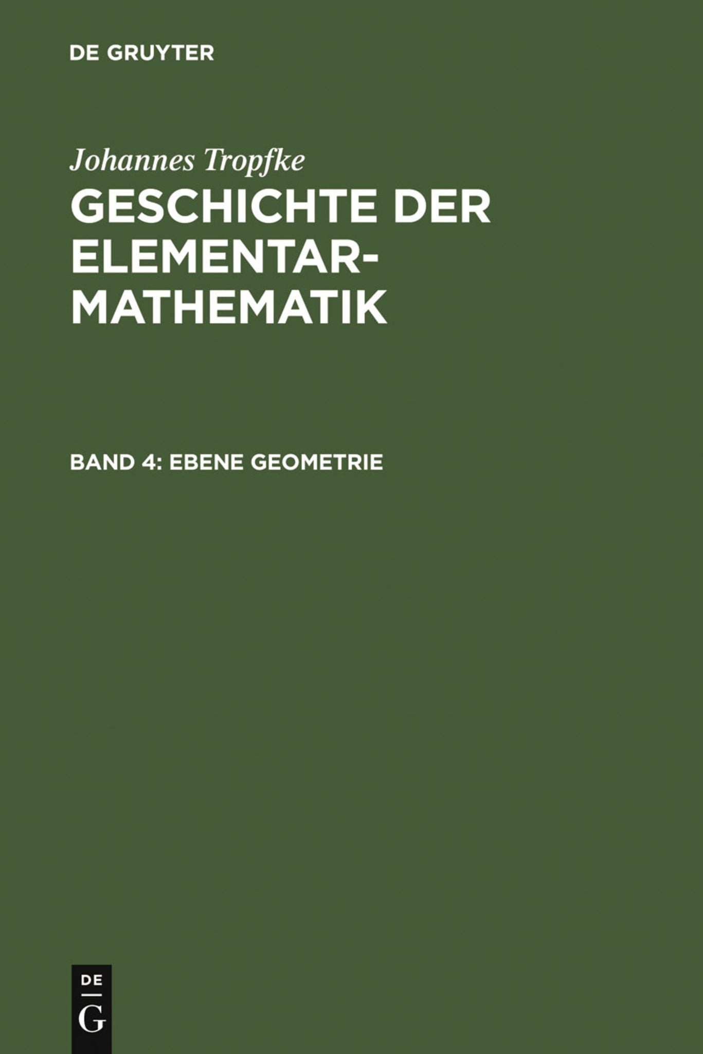 Cover image for Ebene Geometrie ISBN 9783111248820