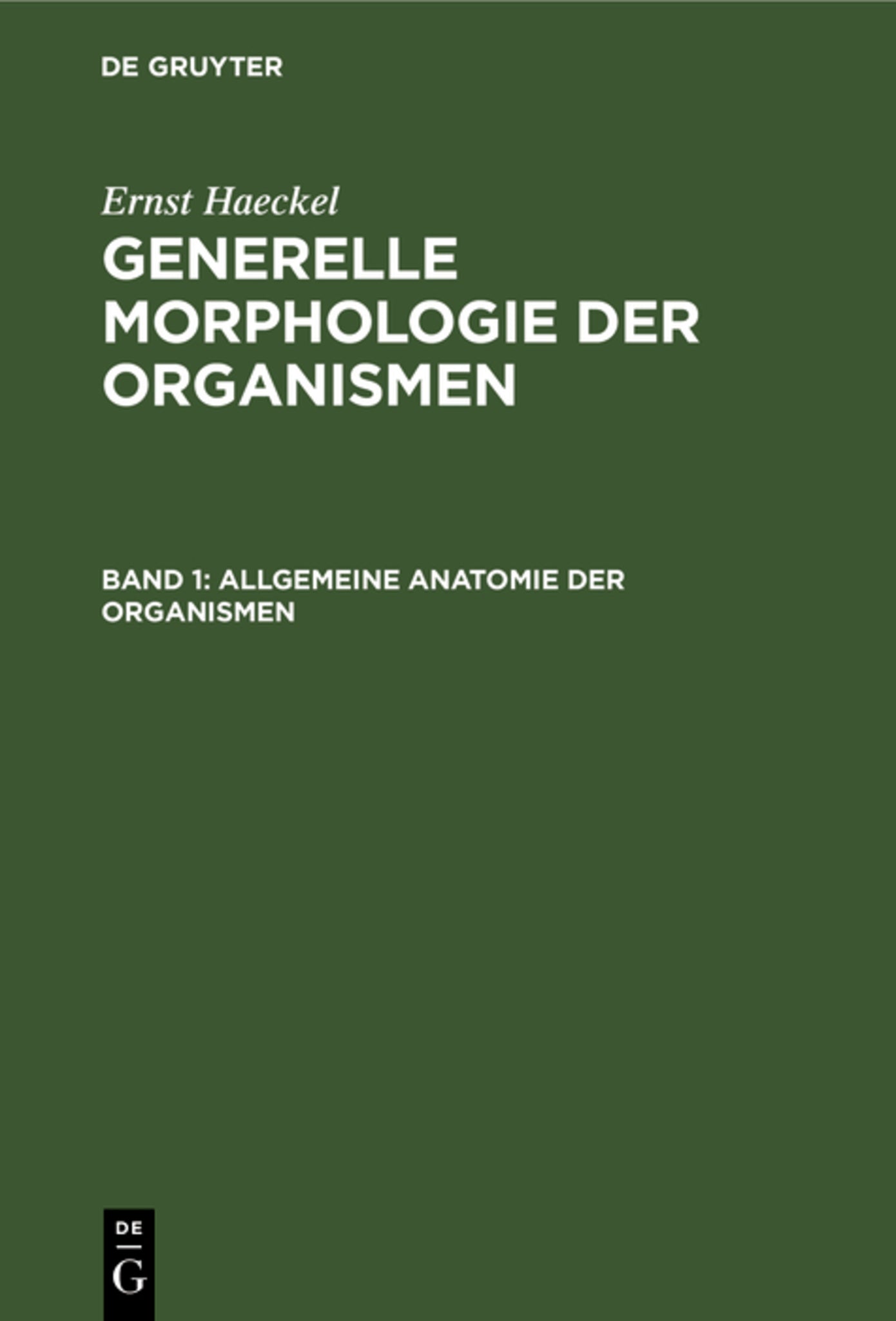 Cover image for Allgemeine Anatomie der Organismen ISBN 9783111250380
