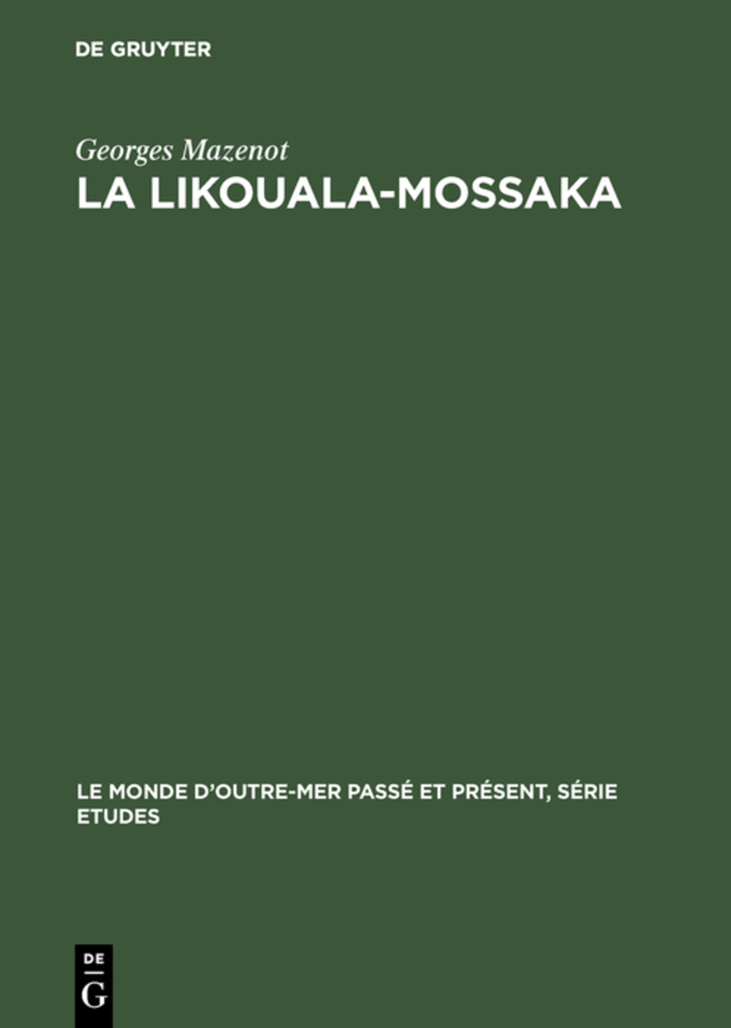 Cover image for La Likouala-Mossaka ISBN 9783111254715