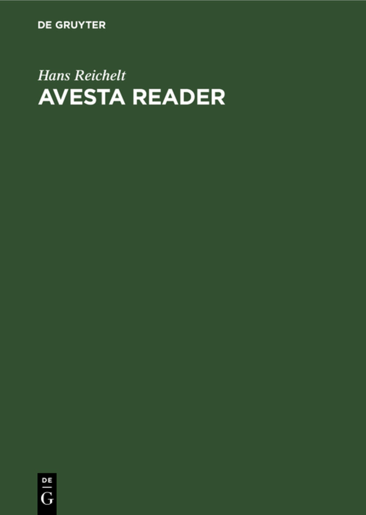 Cover image for Avesta reader ISBN 9783111257068