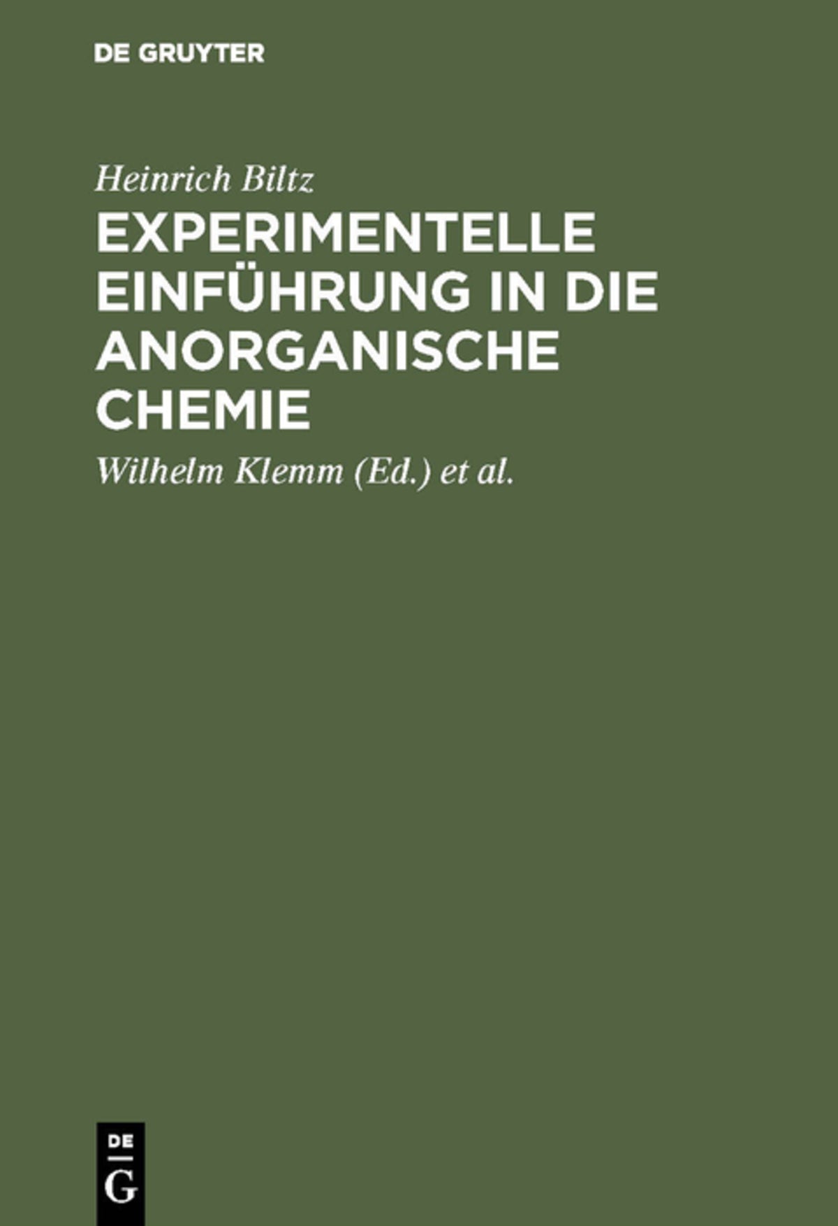 Cover image for Experimentelle Einführung in die anorganische Chemie ISBN 9783111257723