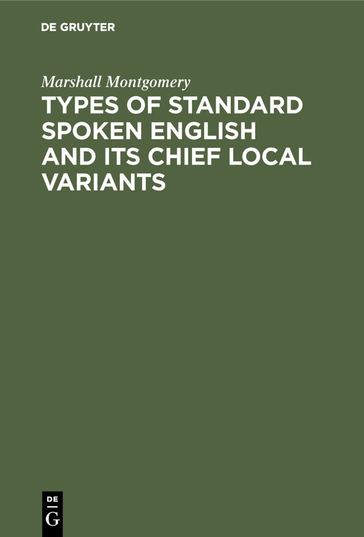 Cover image for Types of standard spoken English and its chief local variants ISBN 9783111259178