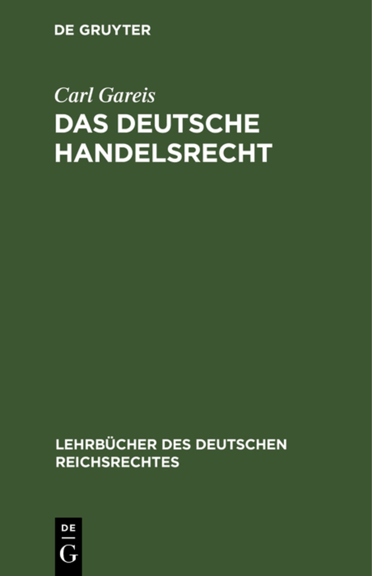 Cover image for Das Deutsche Handelsrecht ISBN 9783111267067