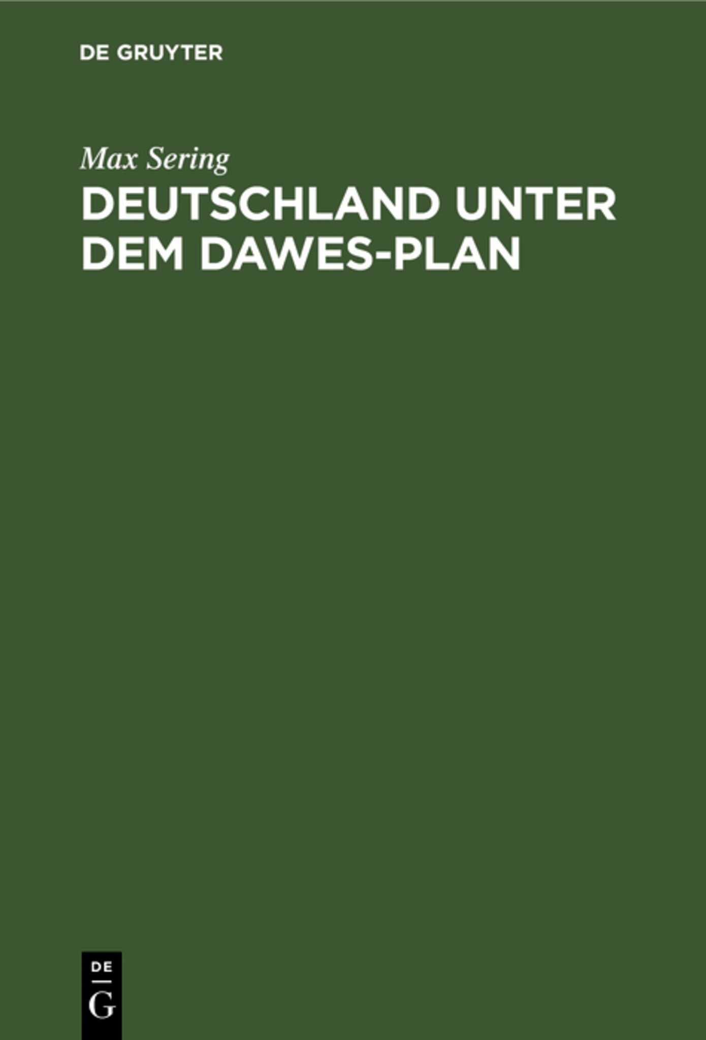 Cover image for Deutschland unter dem Dawes-Plan ISBN 9783111272719