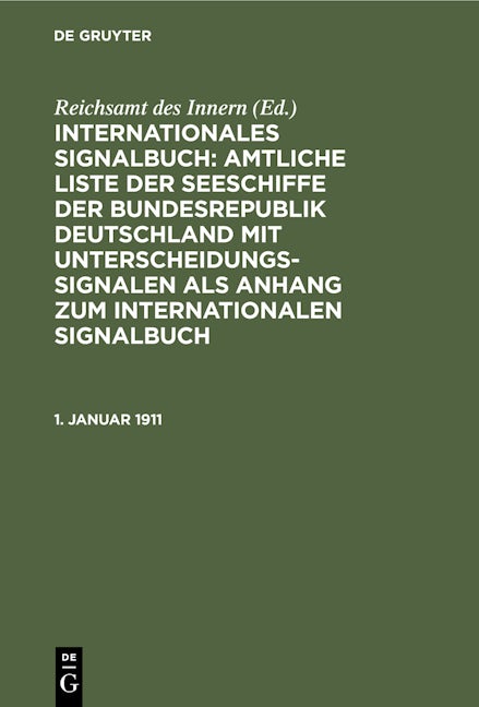 Book cover image for 1. Januar 1911 ISBN: 9783112345573