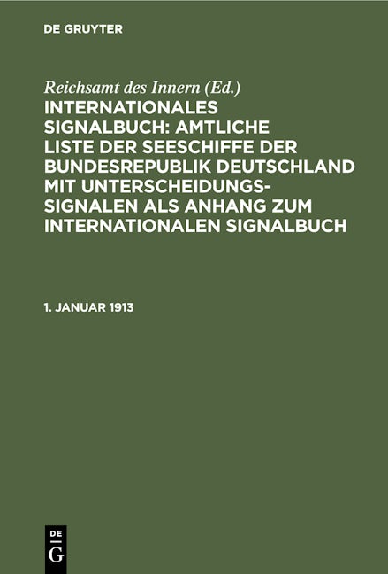 Book cover image for 1. Januar 1913 ISBN: 9783112345610