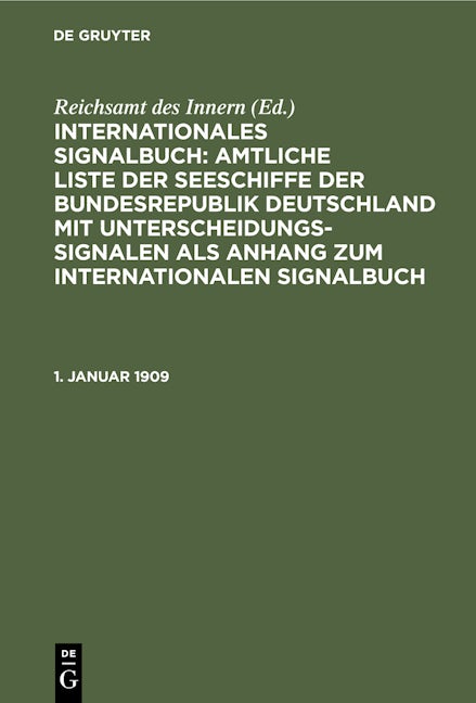 Book cover image for 1. Januar 1909 ISBN: 9783112345658