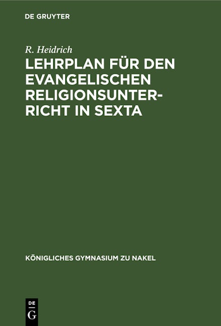 Book cover image for Lehrplan für den evangelischen Religionsunterricht in Sexta ISBN: 9783112397831