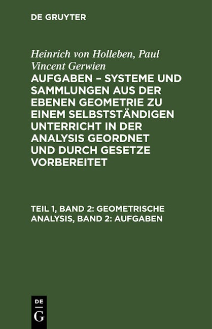 Book cover image for Geometrische Analysis, Band 2: Aufgaben ISBN: 9783112411391