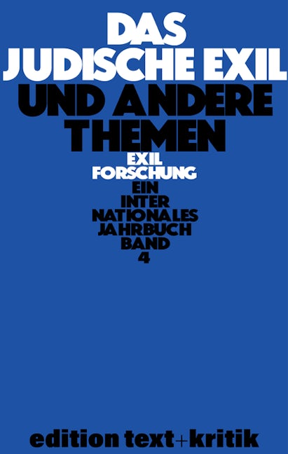 Book cover image for Das jüdische Exil und andere Themen ISBN: 9783112422571
