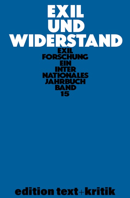 Book cover image for Exil und Widerstand ISBN: 9783112422793