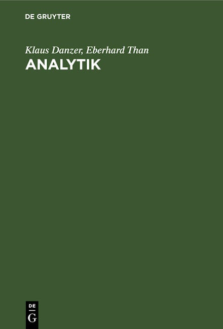 Book cover image for Analytik ISBN: 9783112472637