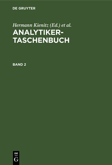 Book cover image for Analytiker-Taschenbuch. Band 2 ISBN: 9783112534779