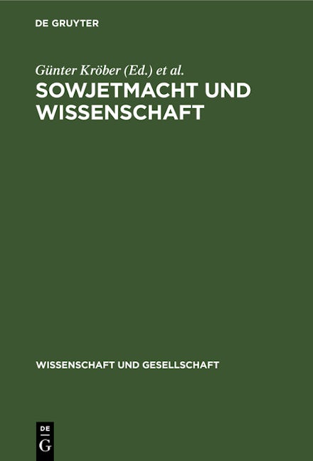 Book cover image for Sowjetmacht und Wissenschaft ISBN: 9783112617953