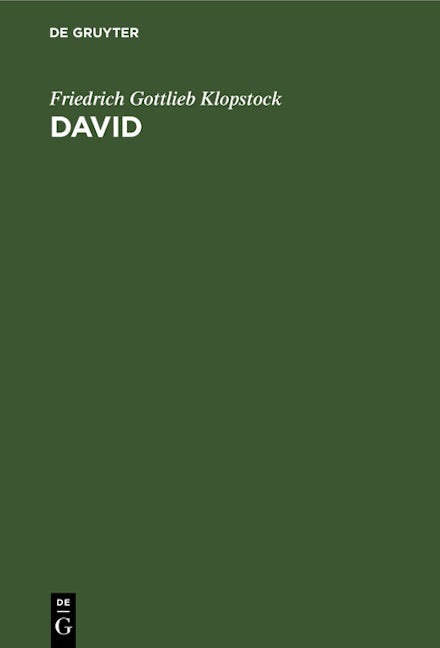 Book cover image for David ISBN: 9783112660133