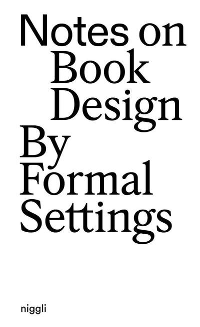 Cover image for Notes on Book Design, isbn: 9783721210606