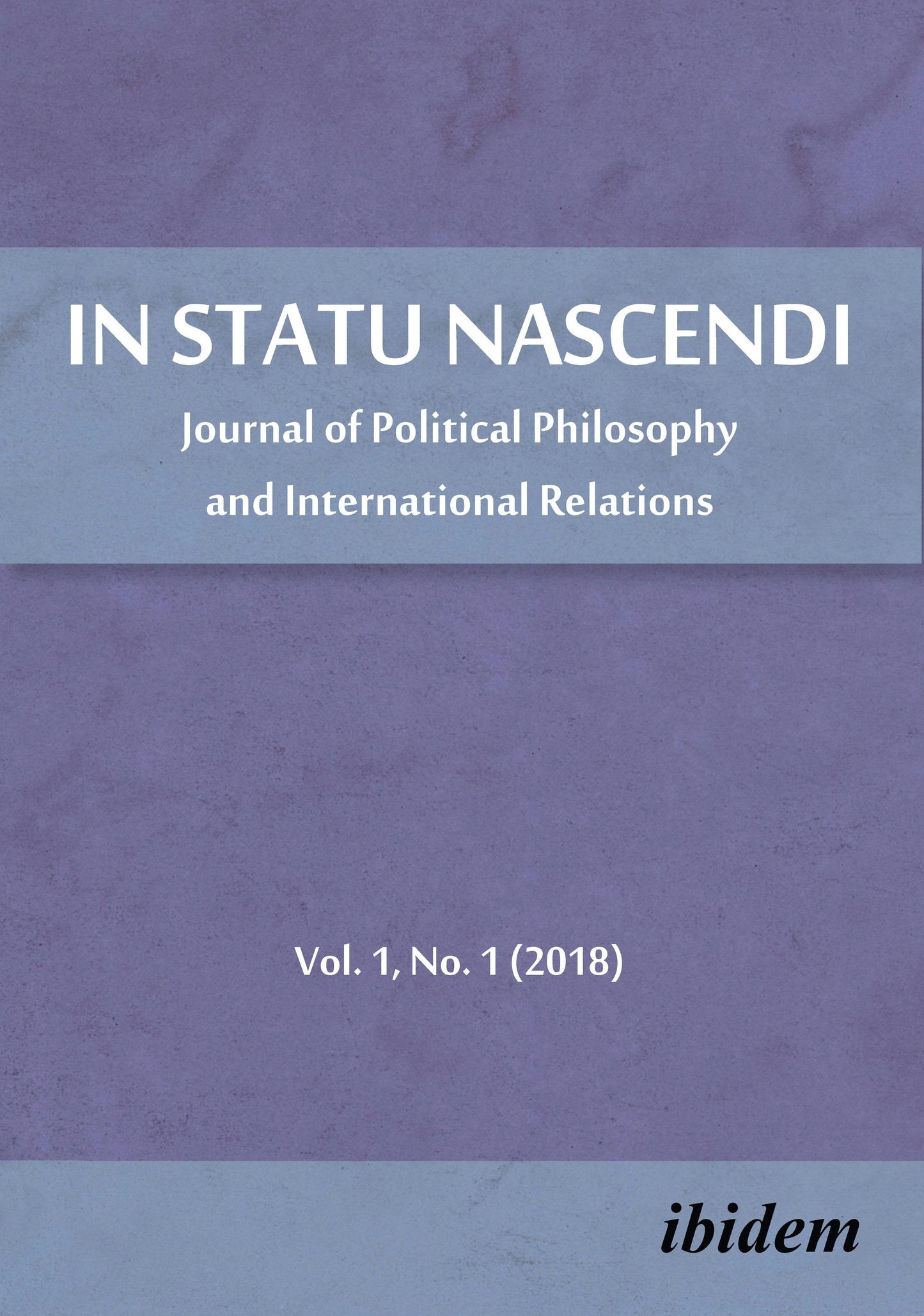 Book cover image for In Statu Nascendi ISBN: 9783838212296