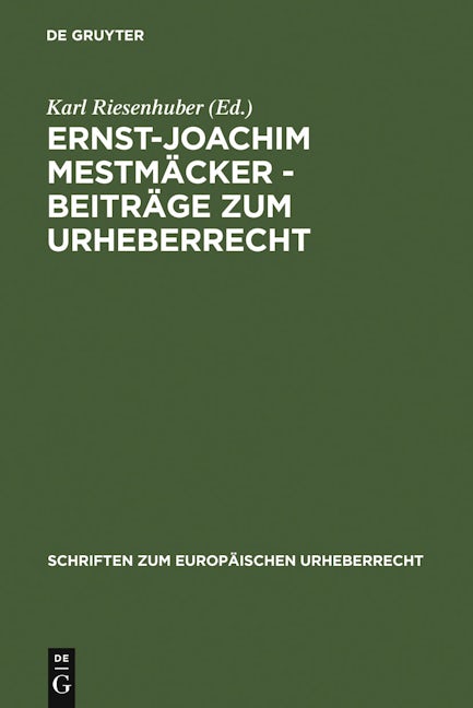 Book cover image for Ernst-Joachim Mestmäcker - Beiträge zum Urheberrecht ISBN: 9783899493429