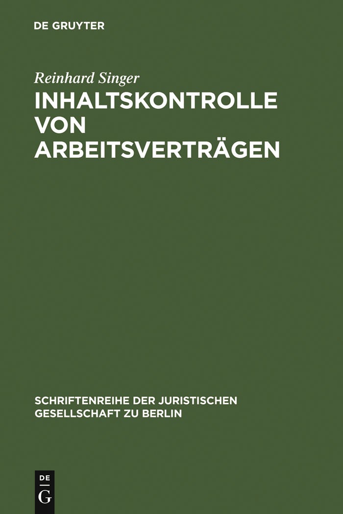 Book cover image for Inhaltskontrolle von Arbeitsverträgen ISBN: 9783899494051