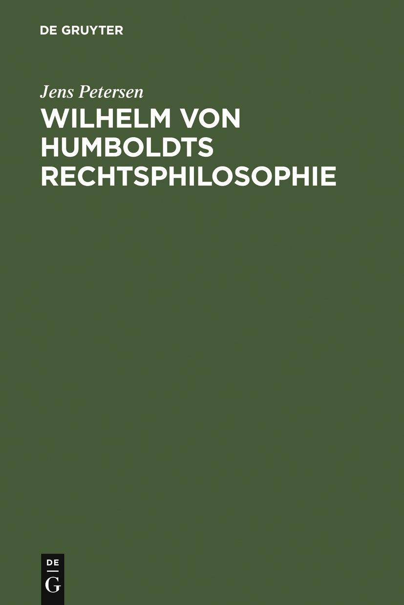 Book cover image for Wilhelm von Humboldts Rechtsphilosophie ISBN: 9783899494303