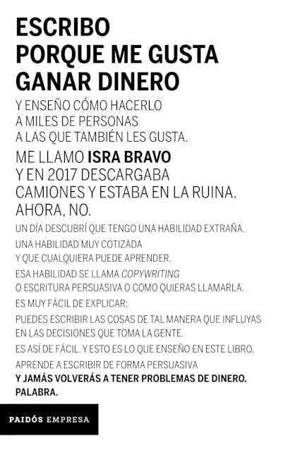 Book cover image for Escribo porque me gusta ganar dinero ISBN: 9786075694207