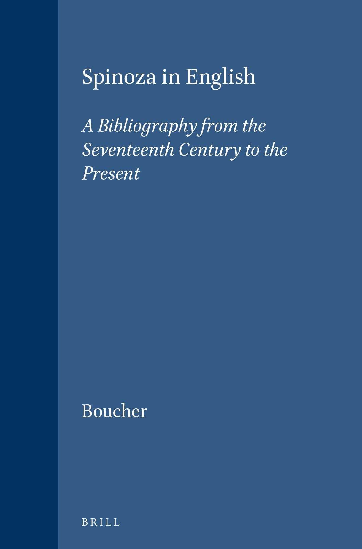 Book cover image for Spinoza in English ISBN: 9789004094994